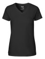 Dames T-shirt V Hals Neutral O81005 Zwart